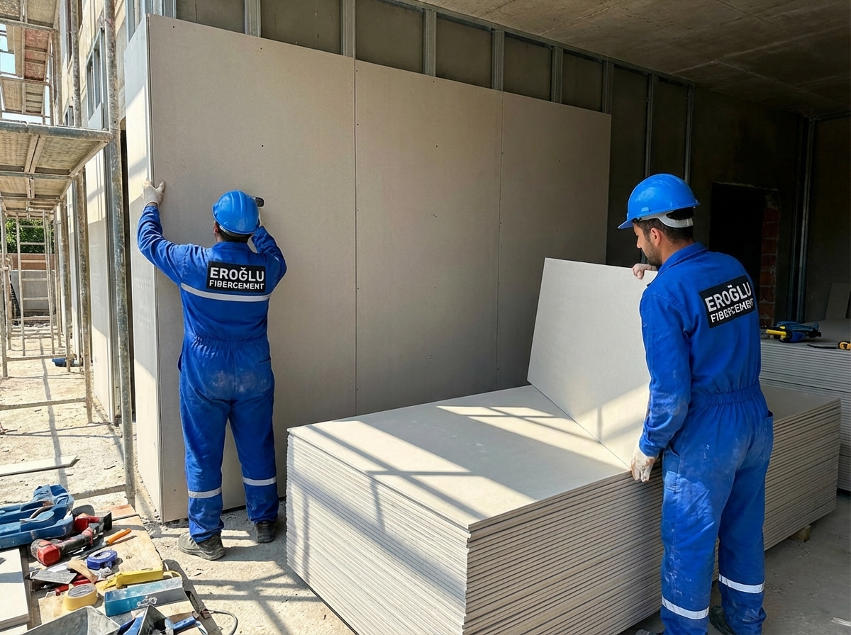 D&uuml;z y&uuml;zeyli fibercement detay g&ouml;r&uuml;n&uuml;m&uuml;