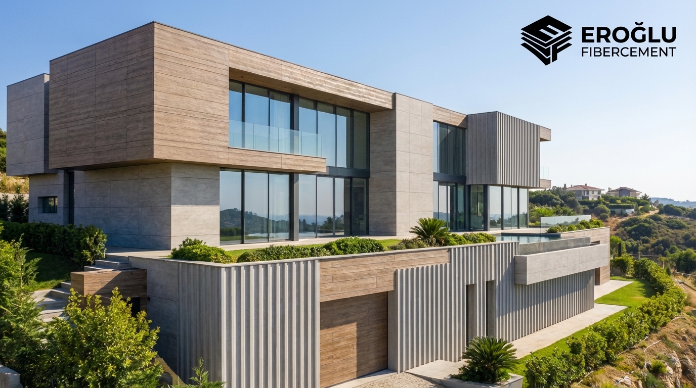 Modern bina cephesi ve mimari detaylar